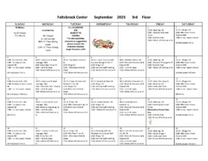 Foltsbrook Center 3rd Floor September 2023 Event Calendar